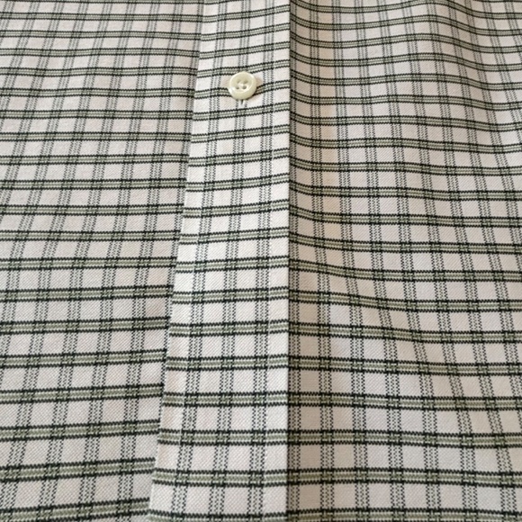 L.L. Bean white and green wrinkle resistant button down shirt size 15.25 - 34 - Picture 5 of 15